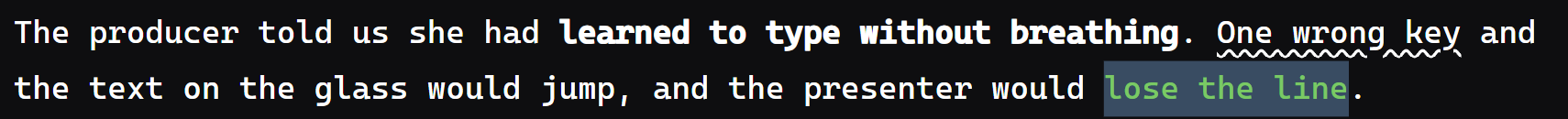 One paragraph carrying bold, italic and a color