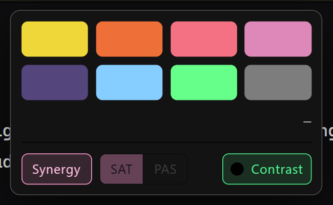 Synergy: eight colors chosen to stay far apart